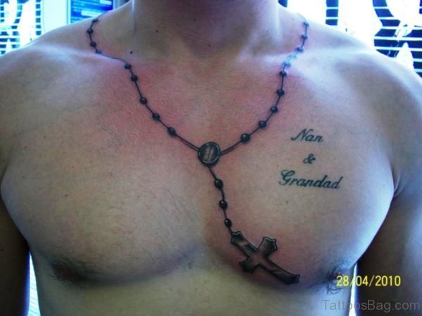 Rosary Tattoo On Neck Photo