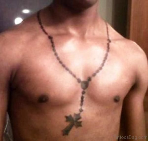 Rosary Tattoo On Neck Picture