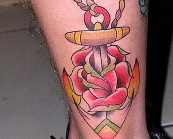 Rose And Anchor Tattoo