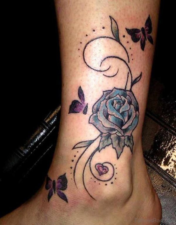 Rose And Butterfly Tattoo