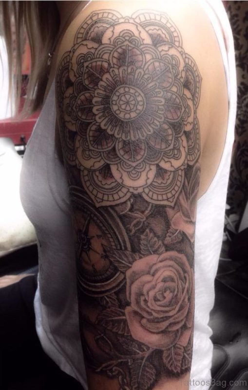 Rose And Mandala Tattoo