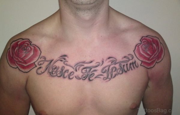 Rose And Wording Tattoo