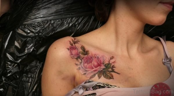 Rose Tattoo Design On Chest