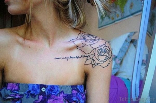 Rose With Quotw Tattoo