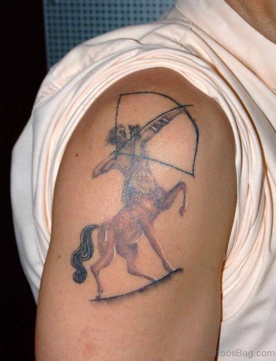 Sagittarius Tattoos On Shoulder