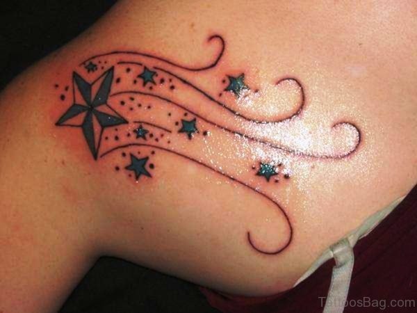 Shooting Star Shoulder Tattoo Design