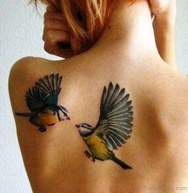 Shoulder Blade Birds Tattoo