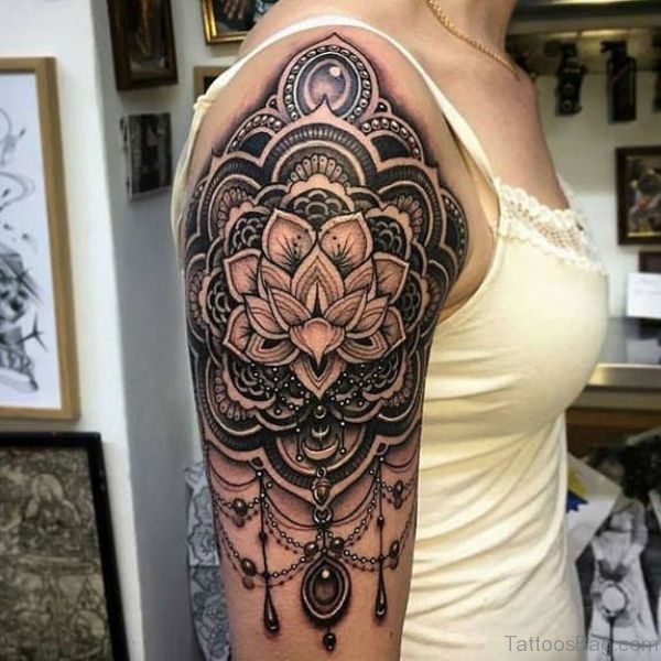 Shoulder Half Sleeves Designer Tattoo