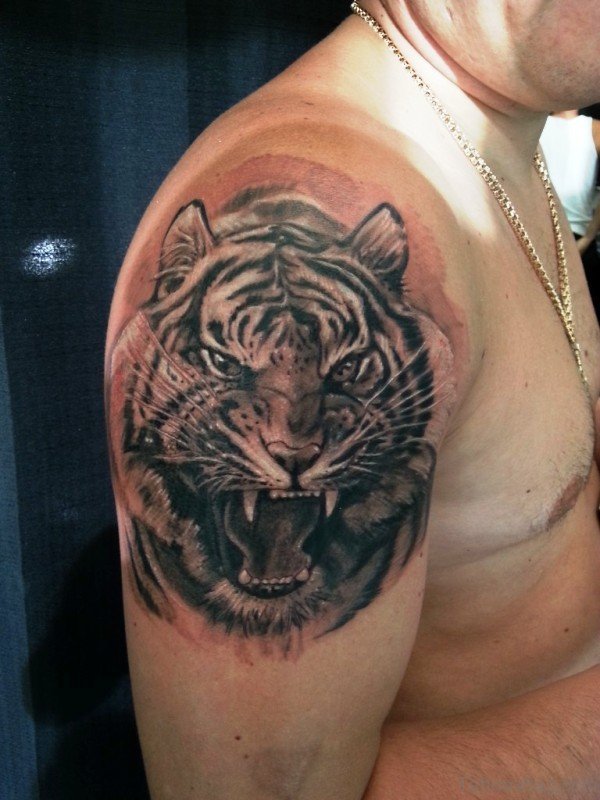 Simple Black Tiger Tattoo Design