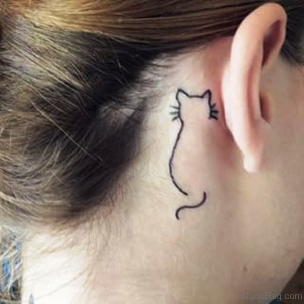 Simple Cat Neck Tattoo