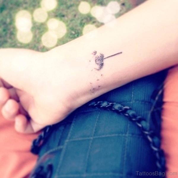 Simple Dandelion Tattoo On Wrist