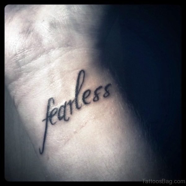 Simple Fearless Wrist Tattoo