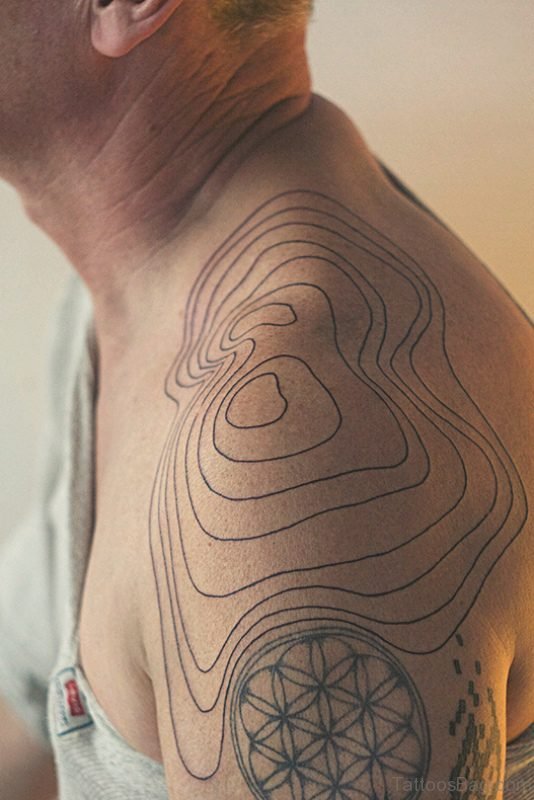 Simple Grey Geometric Tattoo