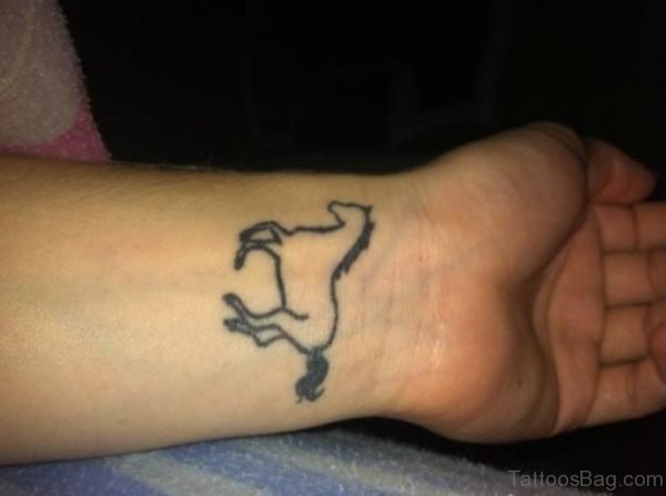 Simple Horse Tattoo On Wrist