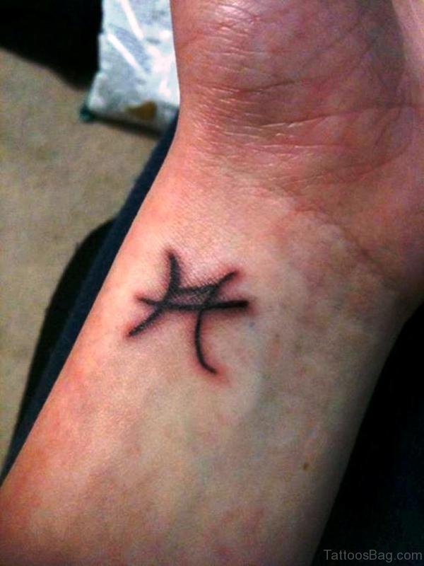 Simple Pisces Wrist Tattoo Design