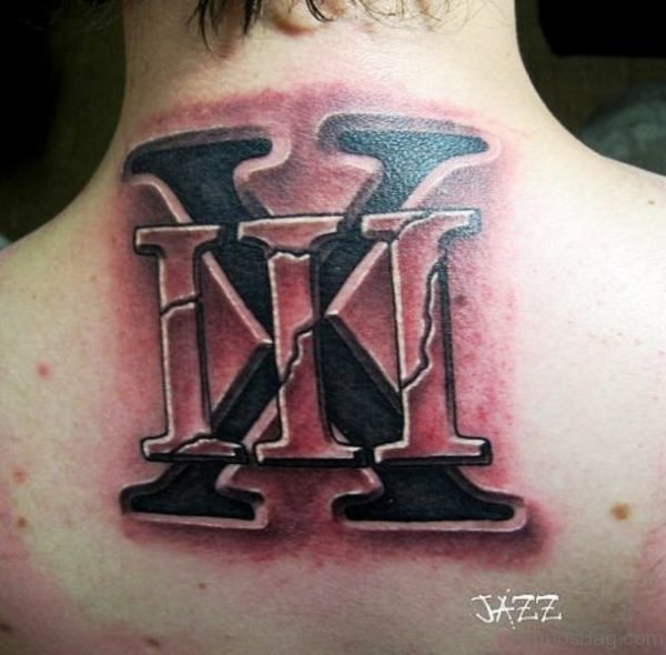 Simple Roman Neck Tattoo