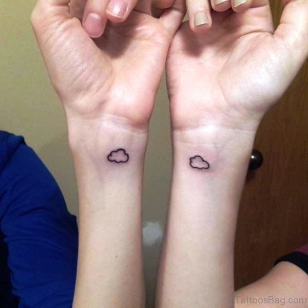Simple Small Cloud Tattoo On Wrist 