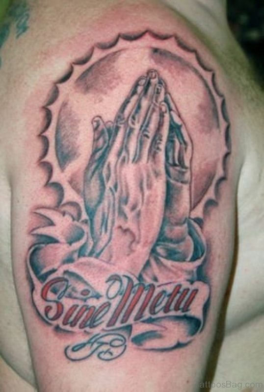 Sine Metu Tattoo On Shoulder