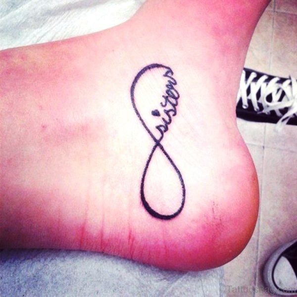 Sister Infinity Tattoo On Foot Image