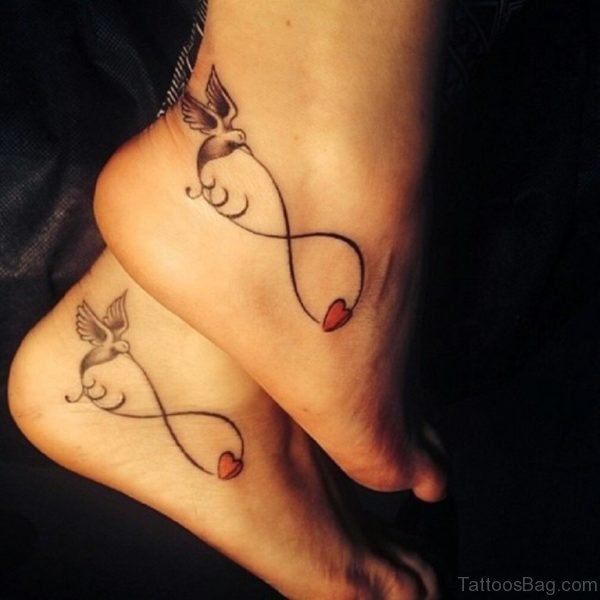 Sisters Infinity Symbol Tattoo On Ankle