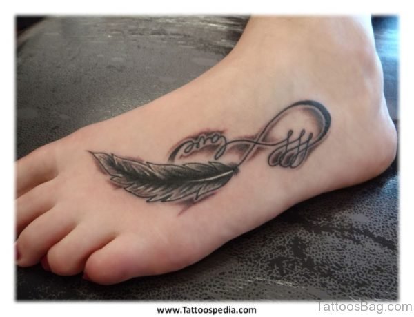 Sisters Infinity Tattoo On Foot