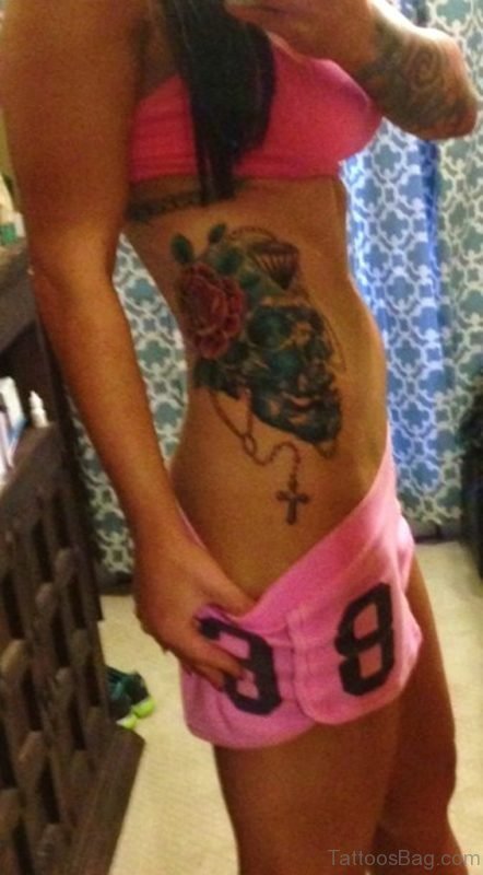 Skull And Rosary Tattoo