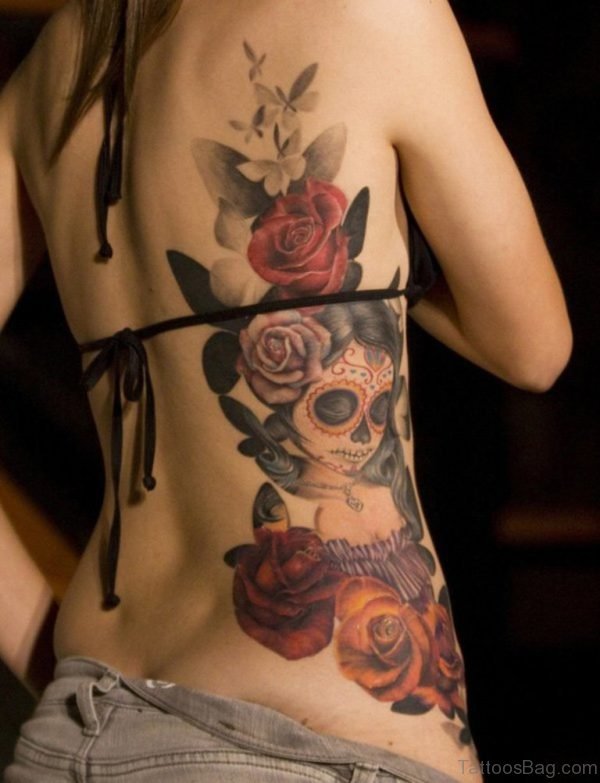 Skull And Rose Tattoo