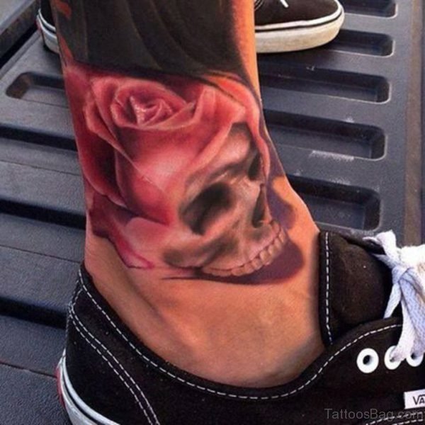 Skull And Rose Tattoo
