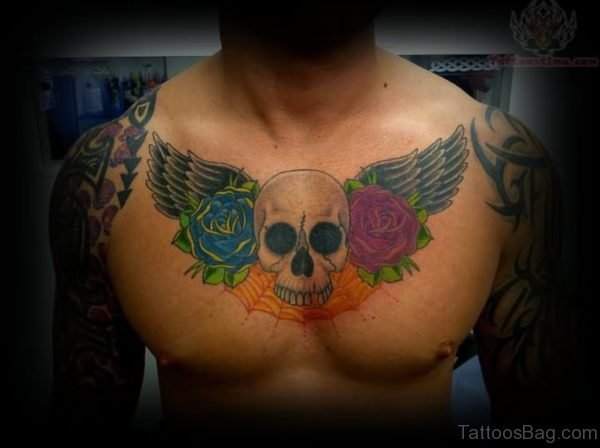 Skull And Rose Tattoo