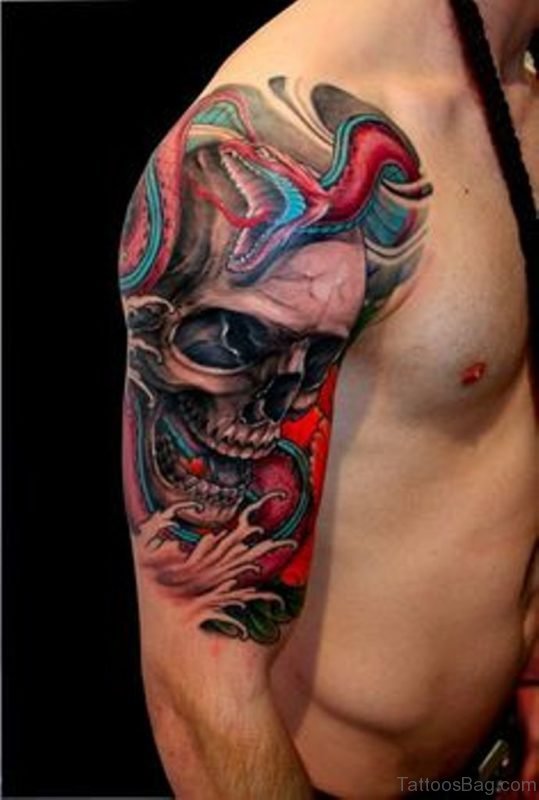 Skull And Snake Tattoo 