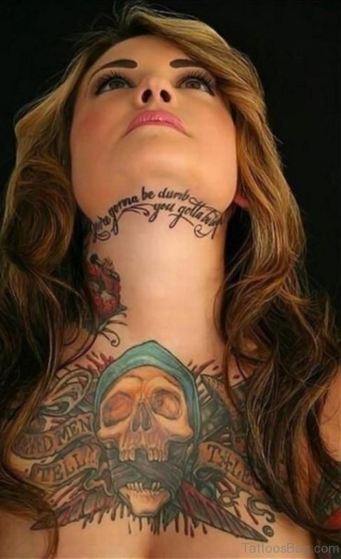 Skull Tattoo On Chest
