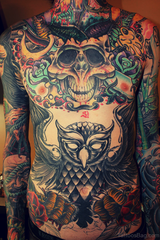 Skull Tattoo On Chest