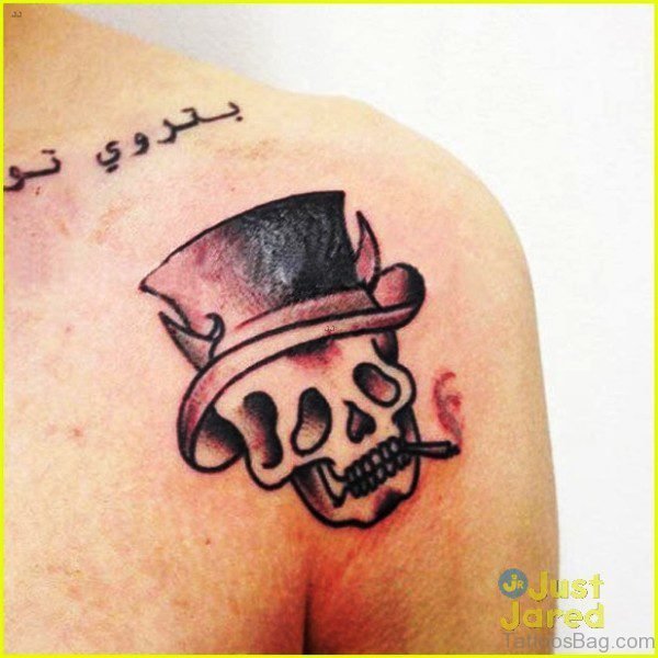 Skull Wearing Hat Tattoo
