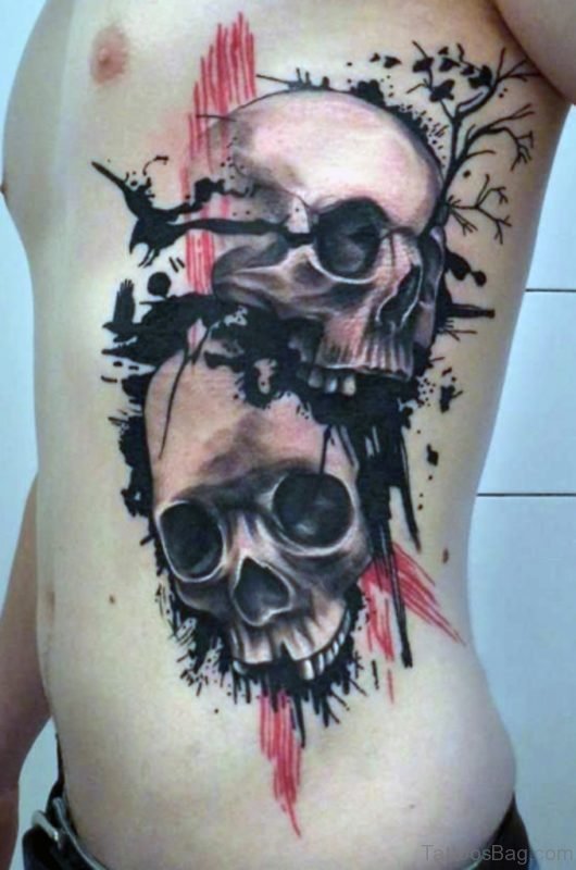 Skulls On Rib Cage For Men