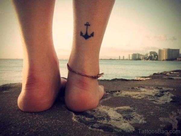 Small Anchor Tattoo Ankle