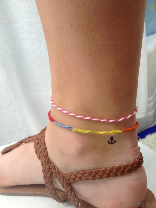 Small Anchor Tattoo On Ankle