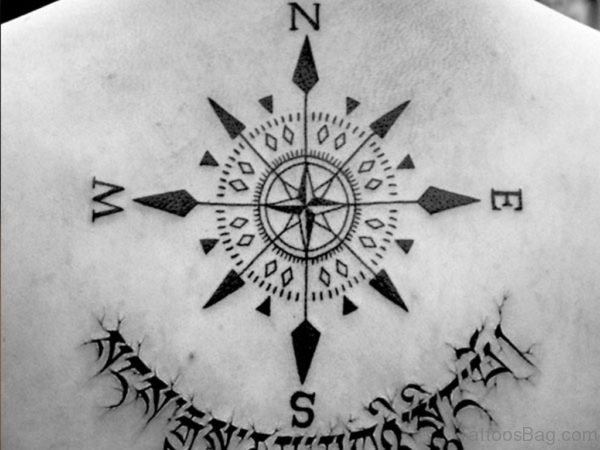 Small Arrow Anchor Compass Tattoo Design
