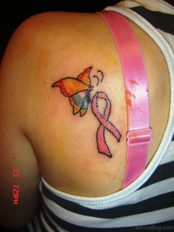 Small Butterfly Tattoo Design On Shoulder