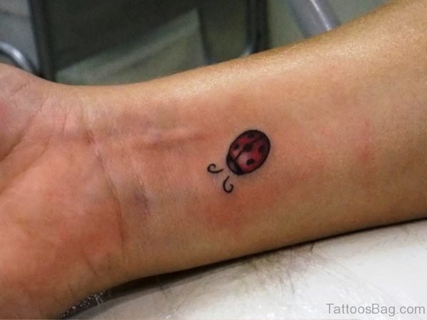 Small Ladybug Wrist Tattoo 