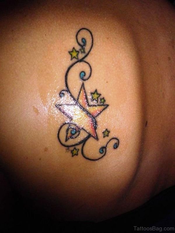 Small Star Shoulder Tattoo
