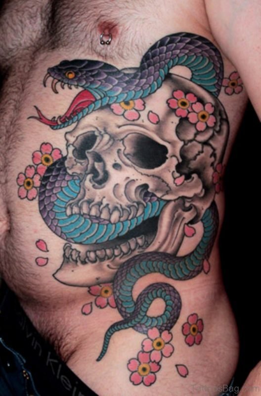Snake And Skull Tattoo