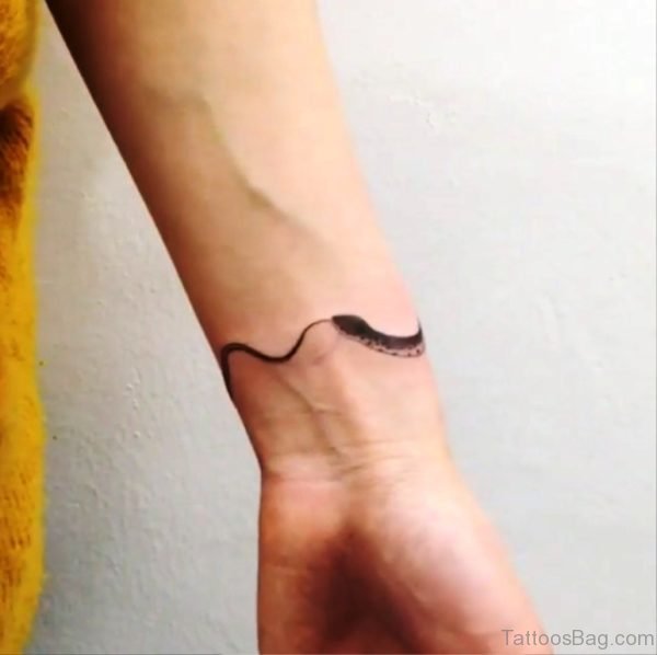 Snake Bracelet Tattoo On Wrist