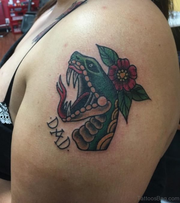 Snake Tattoo Design on Shoulder Image