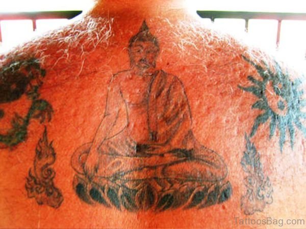 Splendid Buddha Tattoo On Back
