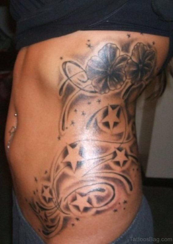 Star And Flower Tattoo