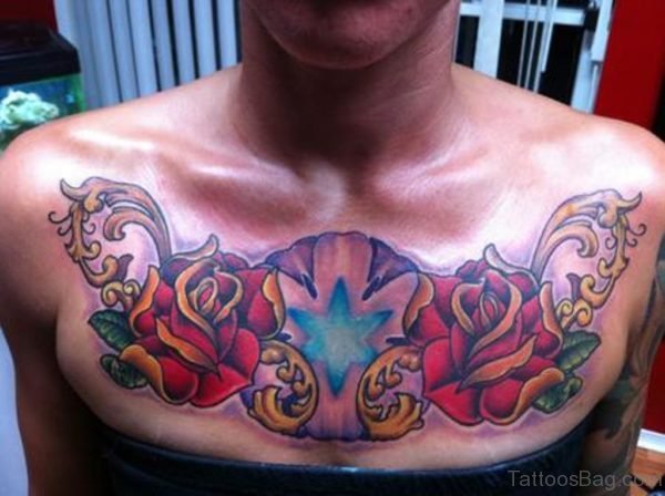 Star And Rose Tattoo