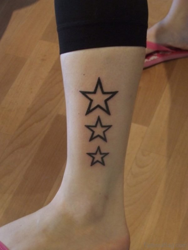 Star Tattoo On Leg