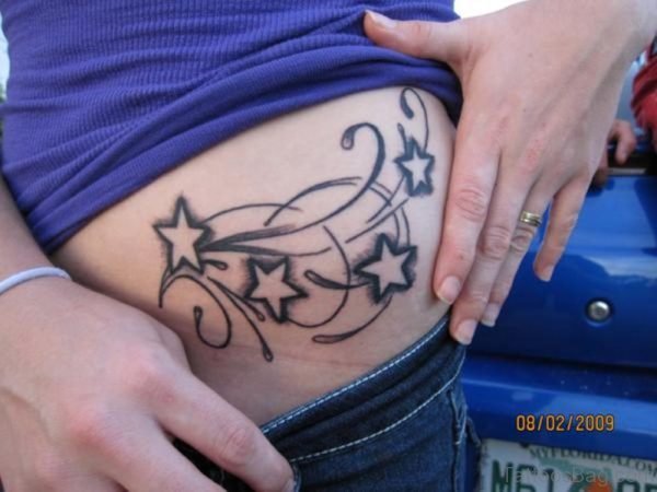 Star Tattoo On Side Rib