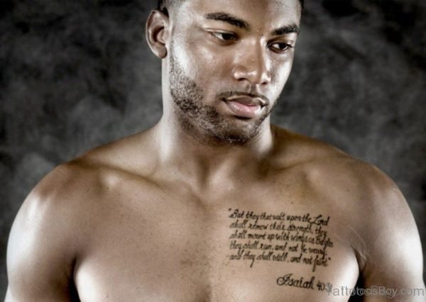 Stunning Wording Tattoo On Chest