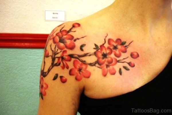 Stunning Cherry Blossom Tree Tattoo Design 
